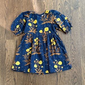 Pink Chicken Navy and Yellow Floral Kids Dress